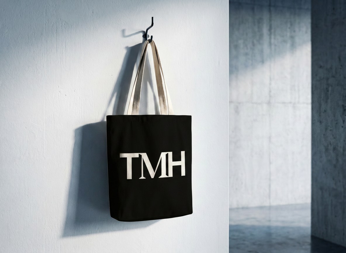 Canvas Tote Bag on Wall Hook tote bag mockup