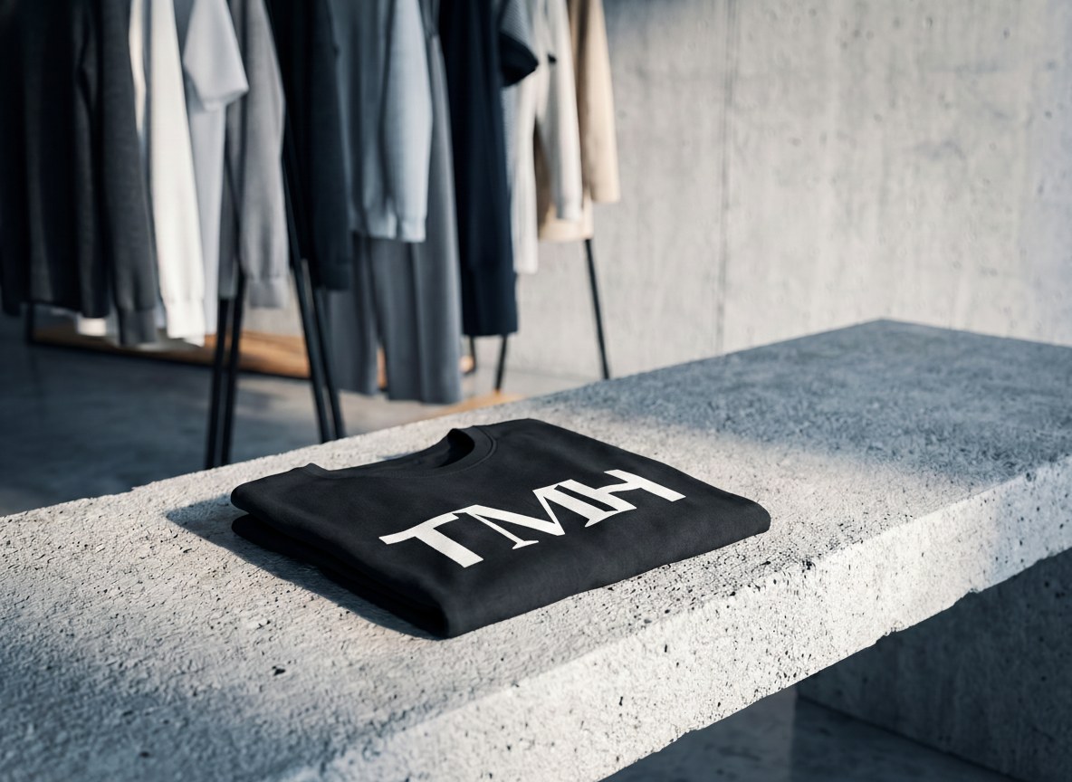 Folded Black T-Shirt apparel mockup
