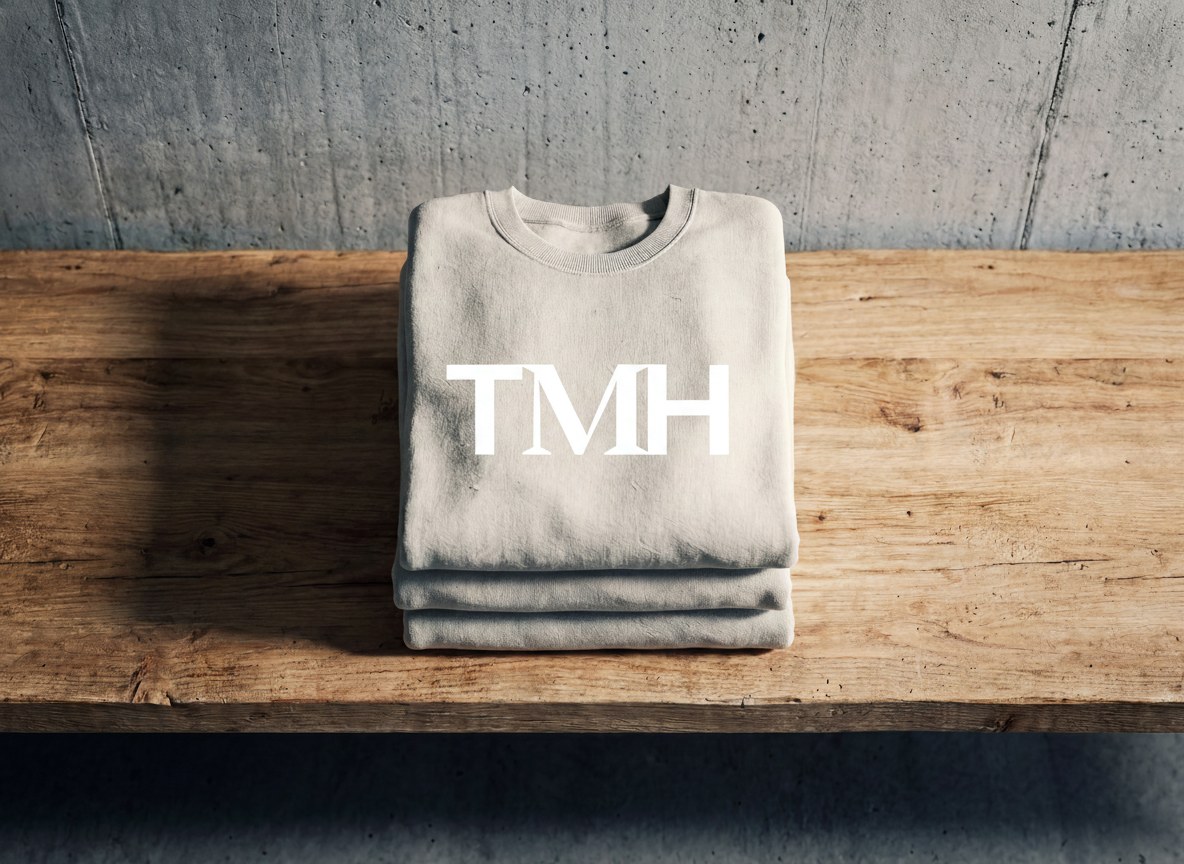 Folded T-shirts on Shelf apparel mockup